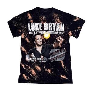 Luke Bryan That's My Kind  Of Night Tour 2014 T-Shirt Size S Graphic Black